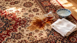 لکه چای روی فرش